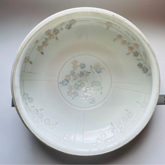 Antique 14" White Satin Glass Opaque Boudoir Ceiling Shade Dome - Picture 5 of 11